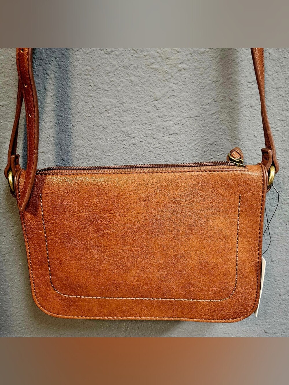 NWT Sonoma Cognac Brown Vegan Leather Crossbody Bag Small Shoulder Purse